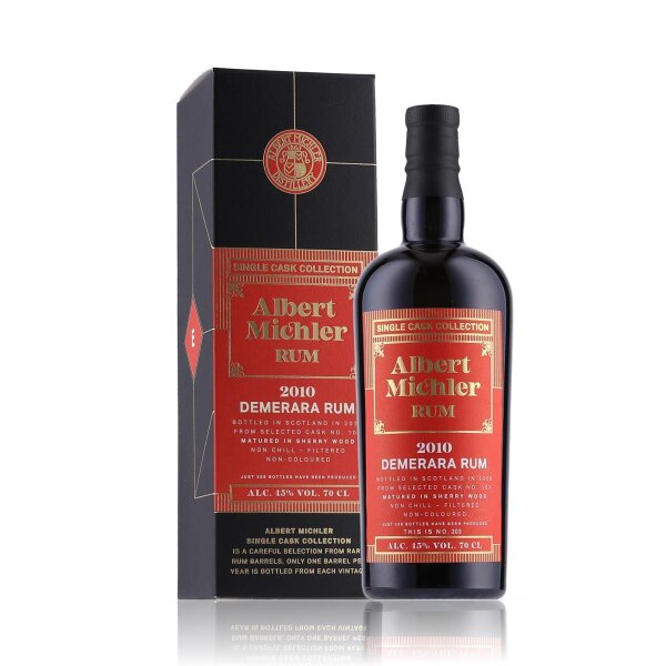 Albert Michler Single Cask Collection Demerara Rum 2010/2020 45% Vol. 0,7l in Geschenkbox