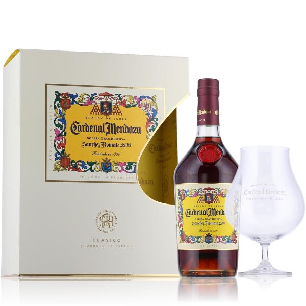 Cardenal Mendoza Solera Gran Reserva Brandy 40% Vol. 0,7l in Geschenkbox mit Glas
