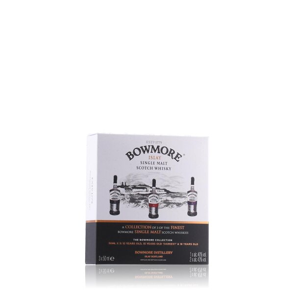 Bowmore 12 Years - 15 Years - 18 Years Whisky Tasting Set 40% Vol., 43% Vol. 3x0,05l in Geschenkbox