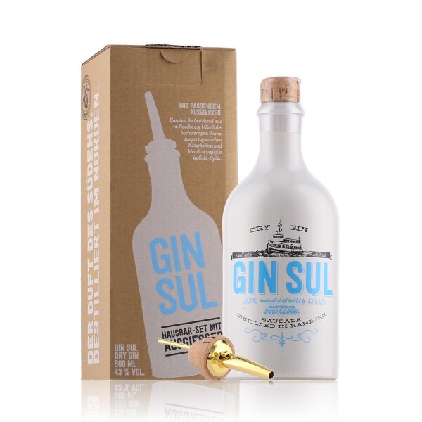 Gin Sul Dry Gin 0,5l im Hausbar-Set mit Ausgießer