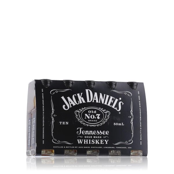 Jack Daniels Old No. 7 Tennessee Whiskey Glas Miniaturen 40% Vol. 10x0,05l