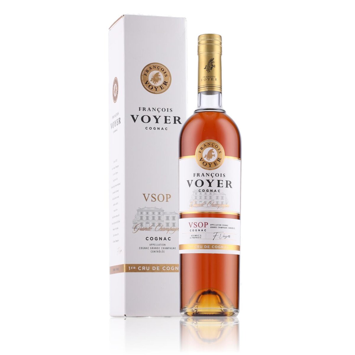 Cognac Francois 40% Voyer VSOP Vol. Champagne in 0,7l Geschenk Grande