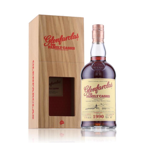 Glenfarclas The Family Casks 1990/2021 Whisky 51,9% Vol. 0,7l in Geschenkbox aus Holz