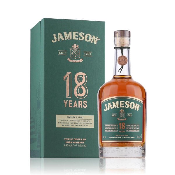 Jameson 18 Years Triple Distilled Irish Whiskey 46% Vol. 0,7l in Geschenkbox