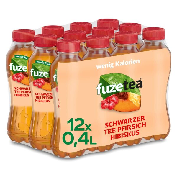 Fuze Tea Schwarzer Tee Pfirsich Hibiskus 12x0,4l