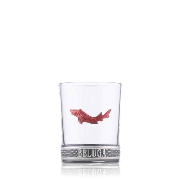 Beluga Noble Glas silber mit rotem Logo