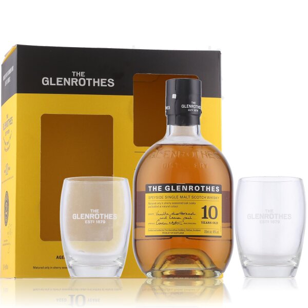 The Glenrothes 10 Years Whisky 40% Vol. 0,7l in Geschenkbox mit 2 Gläsern