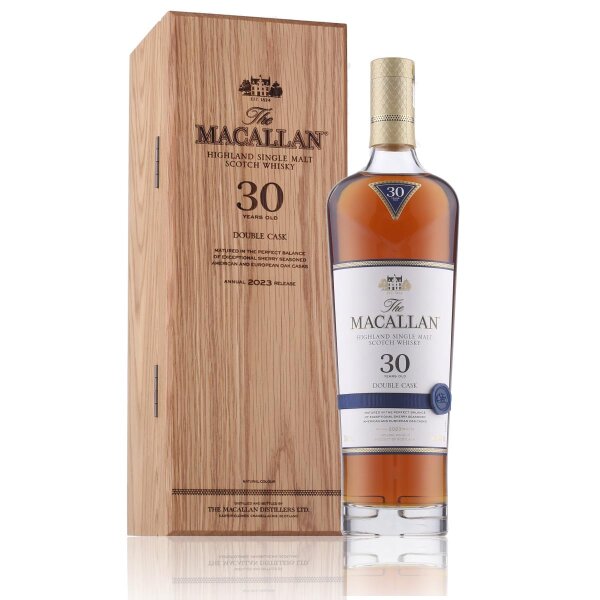 The Macallan 30 Years Double Cask Whisky 2023 43% Vol. 0,7l in Geschenkbox aus Holz