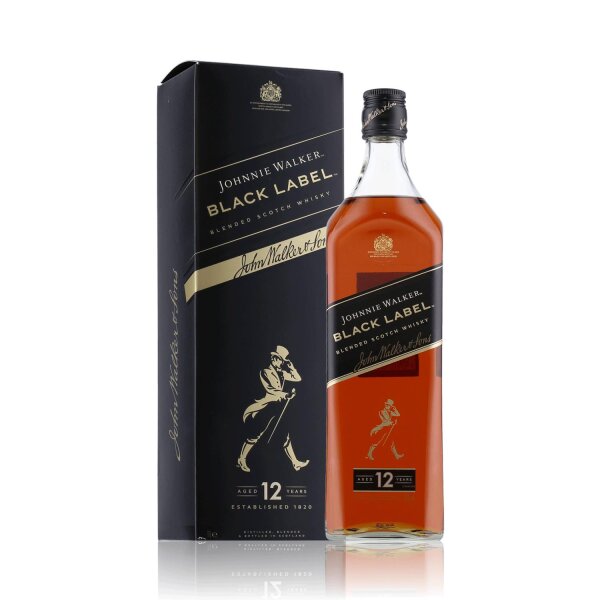 Johnnie Walker Black Label 12 Years Whisky 1l in Geschenkbox